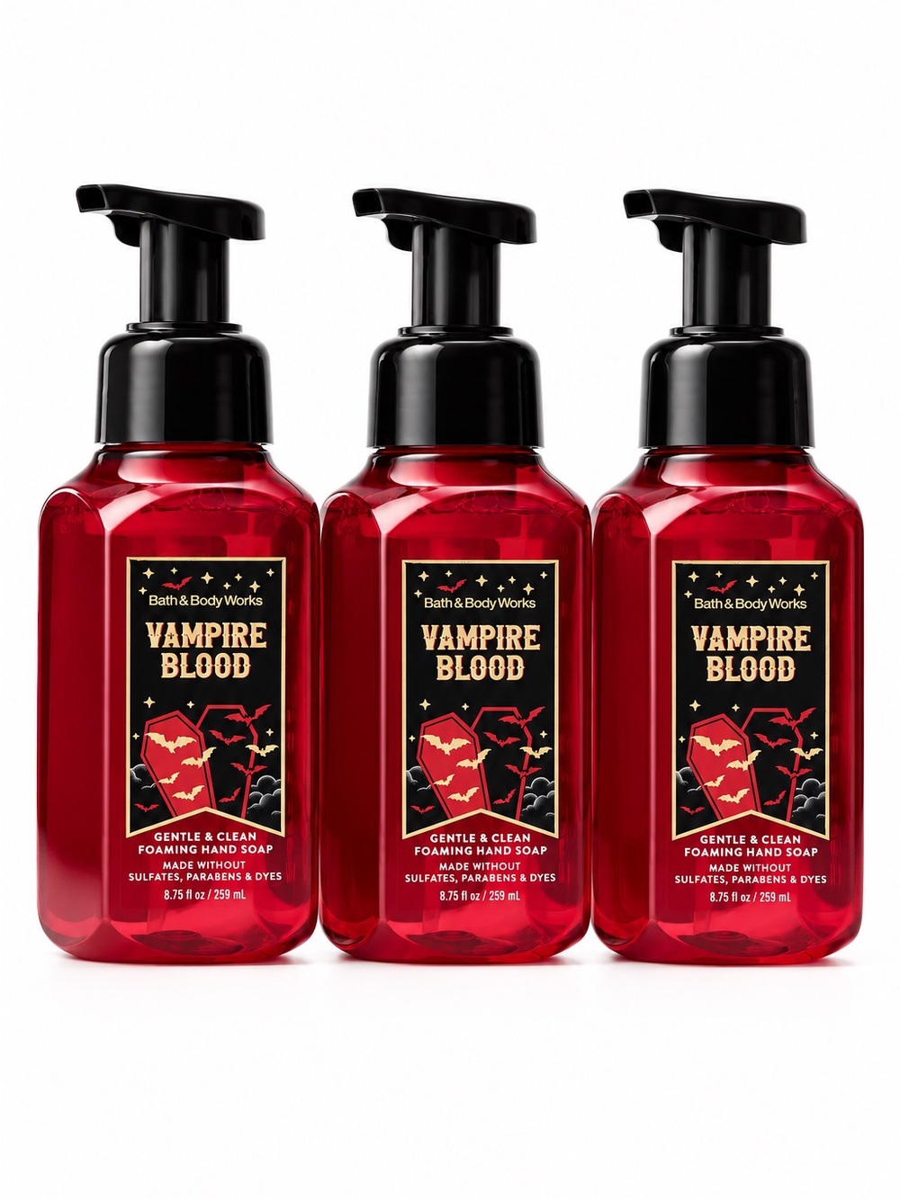 Bath & Body Works NEW Vampire Blood Foaming Hand Soap Lot of 3 Halloween - Picture 2 of 7